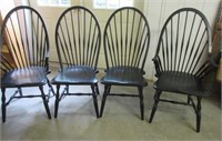 4 nice spindle chairs - distressed black