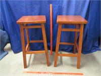 2 wooden bar stools - 29in seat height