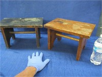 2 older small foot stools (pine)