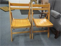 2 wooden folding chairs - modern