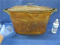 antique copper wash boiler & copper lid