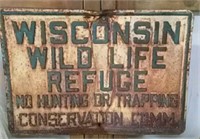 Wisconsin wildlife tin sign