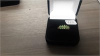 10K YELLOW GOLD DOUBLE ROW PERIDOT RING