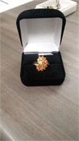 10K YELLOW GOLD AND CITRINE CLUSTER RING
