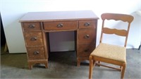 MAPLE FINISH DESK WITH MAPLE CHAIR