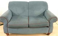 Couch Loveseat W/Red Stitching
