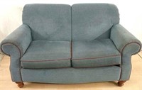 Navy Red Stitched Loveseat