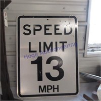 Speed limit 13 mph sign