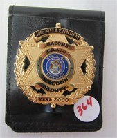 Macomb County 2000 Millennium badge with holder.