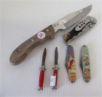 (6) Knives including Rough Rider, Beatle Bailey,