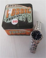 Fossil Blue men's watch with stainless steel