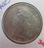 1925 Peace Silver dollar.