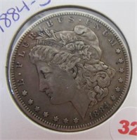 1884-S Morgan silver dollar.
