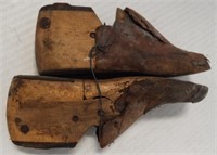 (2) Antique wood shoe molds (Not a matching