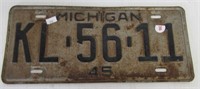 1945 Michigan license plate.