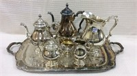 Lg. Ornate Silver Plate Coffee/ Tea Service