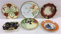 Set of 6 Including 5 Hand Painted Plates Including