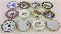 Set of 12 Hand Painted Butter Pats Including