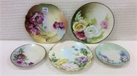 Set of 5 Hand Painted Decorative Plates
