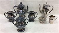 Set of 2 Silver Plate Coffee Sets-