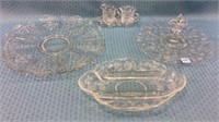 Set of 6 Etched Fostoria and Heisey Pieces