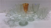 Very Lg. Group of Clear Iris Depression Glass