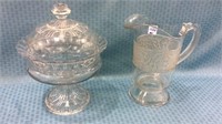 Pair of Old Pressed Glasses Including