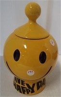 McCoy USA Smiley Face cookie jar. Measures 10"