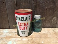 Large Sinclair Extra Duty motor oil can