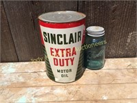 Sinclair Extra Duty Motor Oil can
