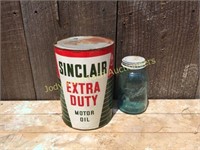 Large Sinclair Extra Duty Motor Oil can