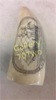 Highly carved scrimshaw with David Glasgow