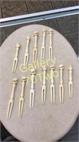 Oriental Highly carved bone hair forks