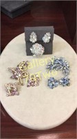 Vintage Costume Jewelry crystal earring and