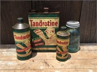 Vintage Tandrotine turpentine can assortment