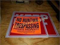 19 assorted no hunting, keep out signd