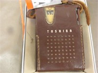 Vintage Toshiba Transistor Radio in Original Case