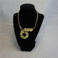 Crown Trifari Yellow Molded Glass Necklace