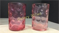 Pair of Fenton Reverse Coin Dot tumblers