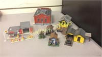 Selection of HO scale buildings and Shell gas