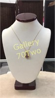 10k yellow gold necklace and Gemstone pendant