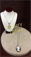 1/20 12k yellow gold vintage cameo necklace by