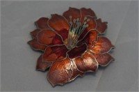 Vintage Purple Lily Cloisonne Enamel Pin Brooch