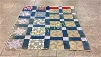 Antique hand stitched quilt approximately 6ft
