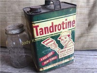 Vintage Tandrotine turpentine paint thinner can