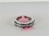STERLING SILVER AND DIAMOND RING W COA