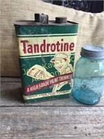 Vintage Tandrotine one gallon turpentine can