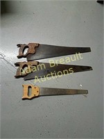 3 assorted hand saws