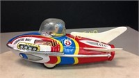 Vintage tin litho Torpedo boat toy approximately