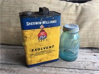 old Sherwin-Williams paint solvent gallon can
